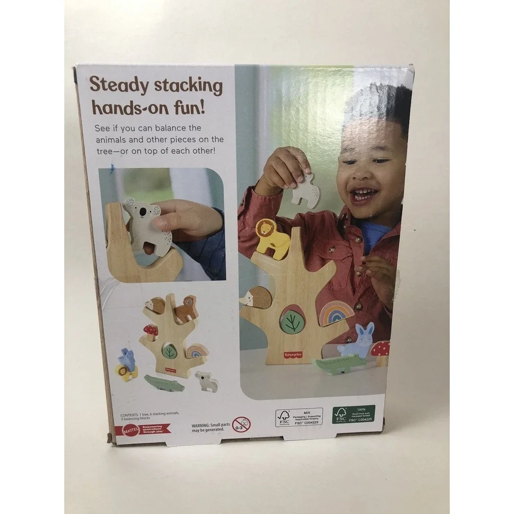 Fisher-Price Wooden Balance‎ Tree Toddler Toy 10pc Coordination NEW
